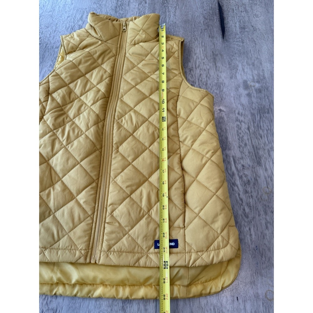 Lands' End Quilted Puffer Vest Zip Up Womens Small 6-8 Polyester Fill Gold - Picture 2 of 8